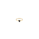 Titlee - Fingerring Grant Heart Gold/Schwarz