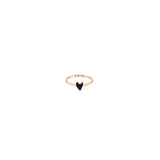 Titlee - Fingerring Grant Heart Gold/Schwarz