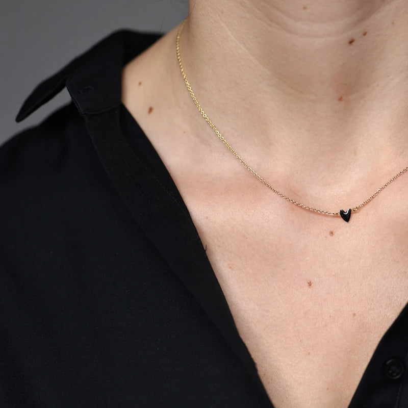 Titlee - Halskette Grant Heart Gold/Schwarz