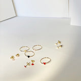 Titlee - Ohrstecker Grant Heart Gold/Rot