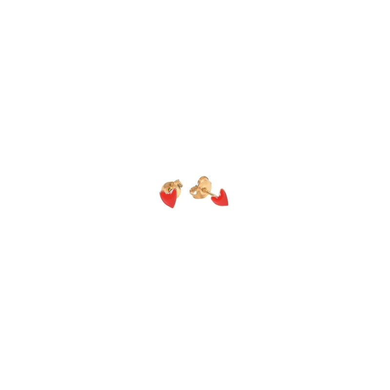 Titlee - Ohrstecker Grant Heart Gold/Rot
