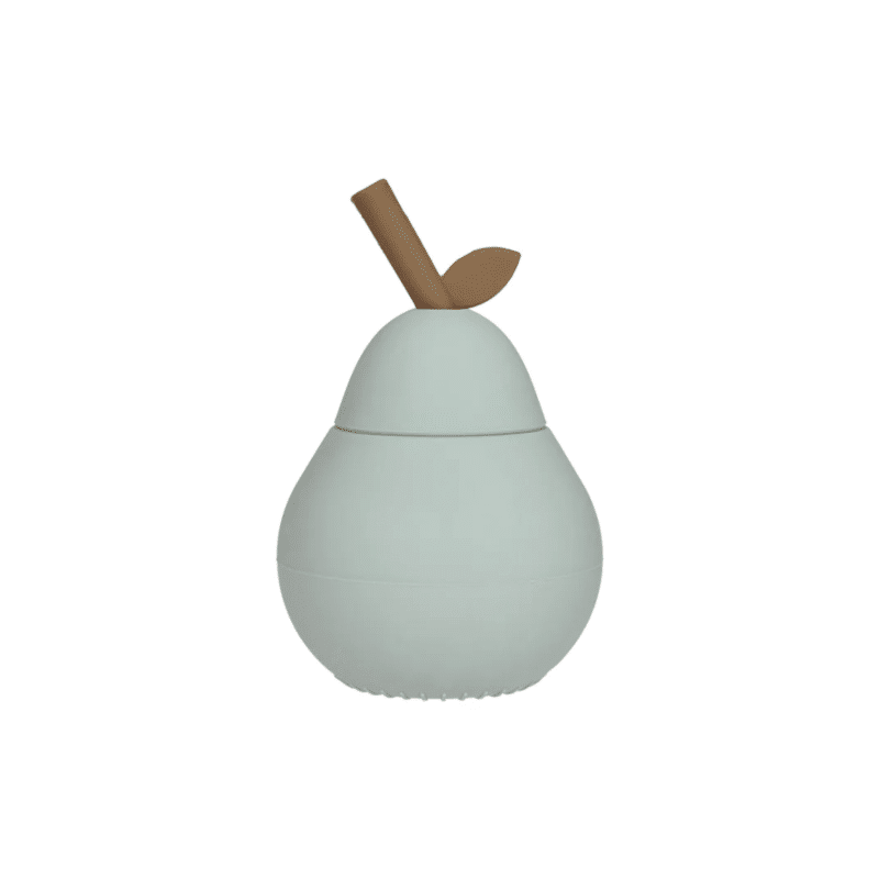 Trinkbecher mit Strohhalm - Pear pale mint von OYOY