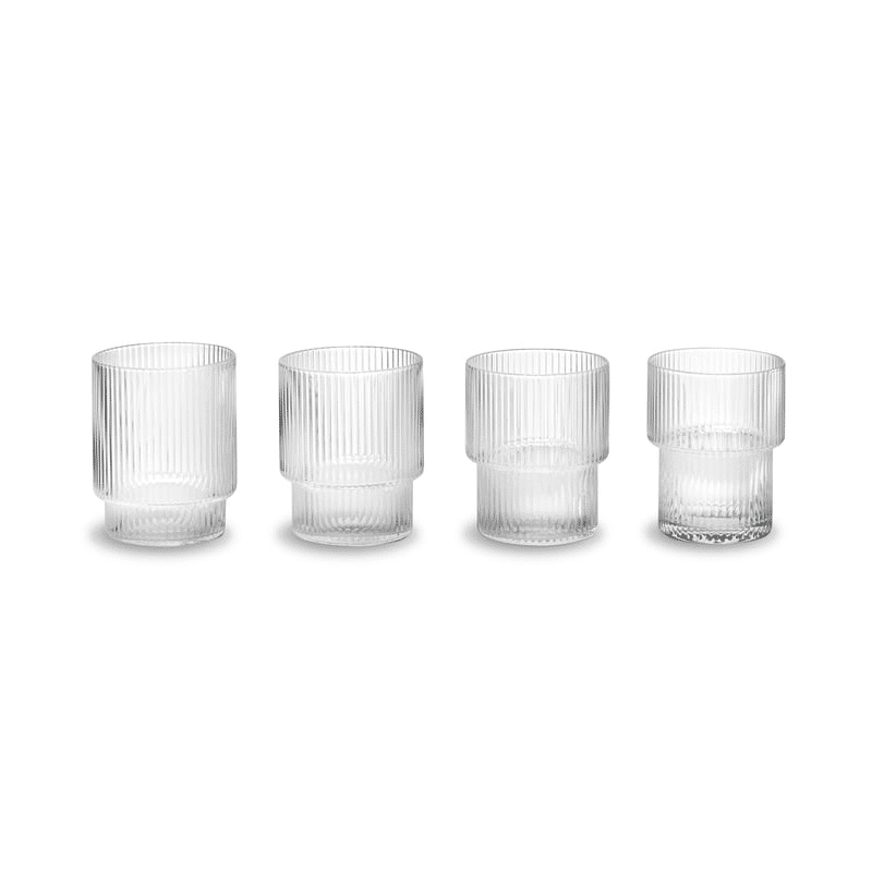 Trinkglas - Ripple klar 4er Set