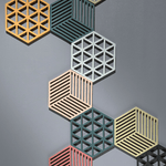 Untersetzer Hexagon olive von Zone