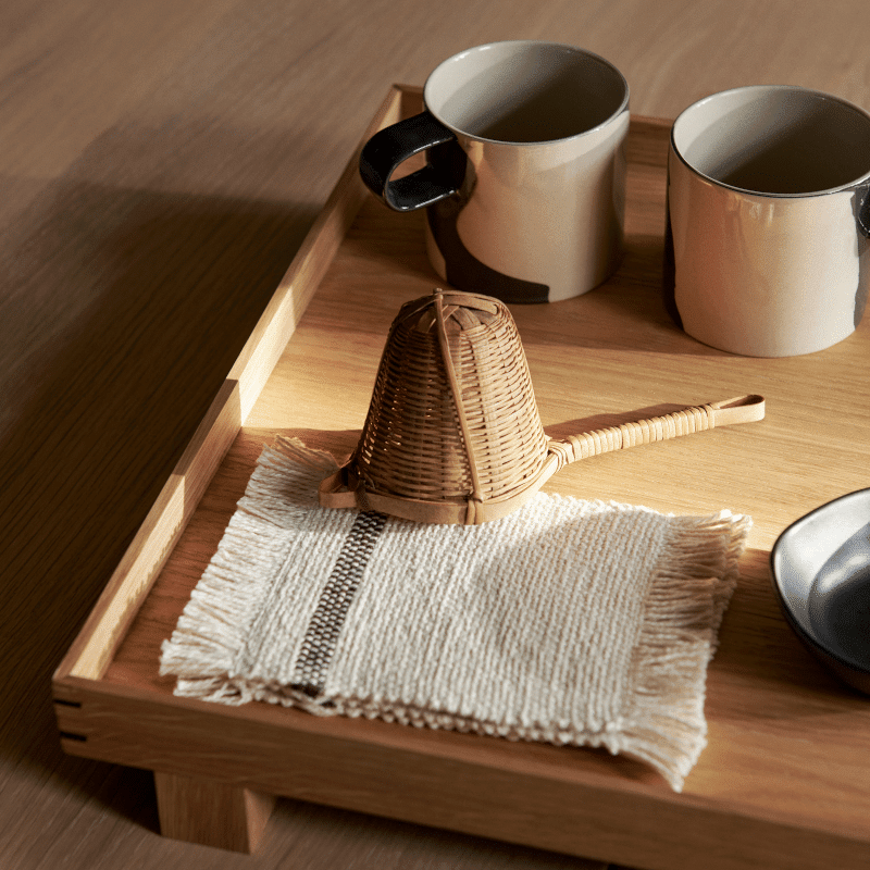 Untersetzer - Savor off-white/chocolate 4er Set von Ferm Living
