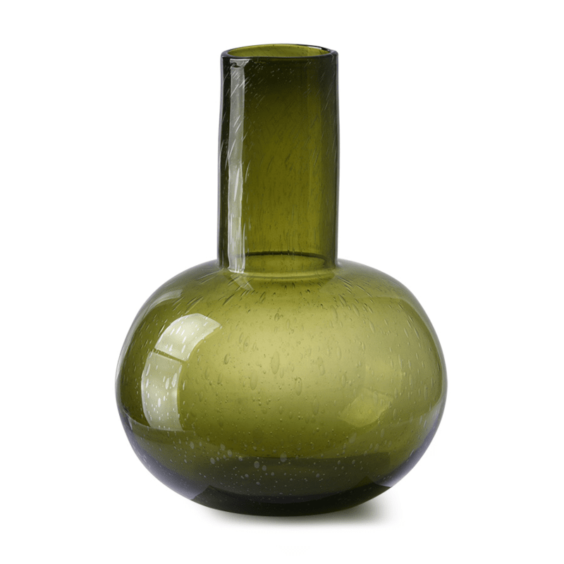 Vase - Glass blown green L von HK Living