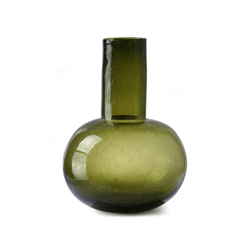 Vase - Glass blown green L von HK Living