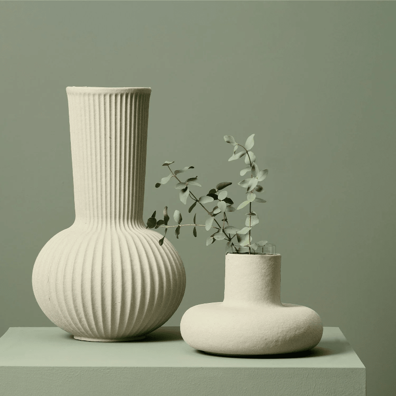 Vase - The Ripple sand M von Paper Paste Living