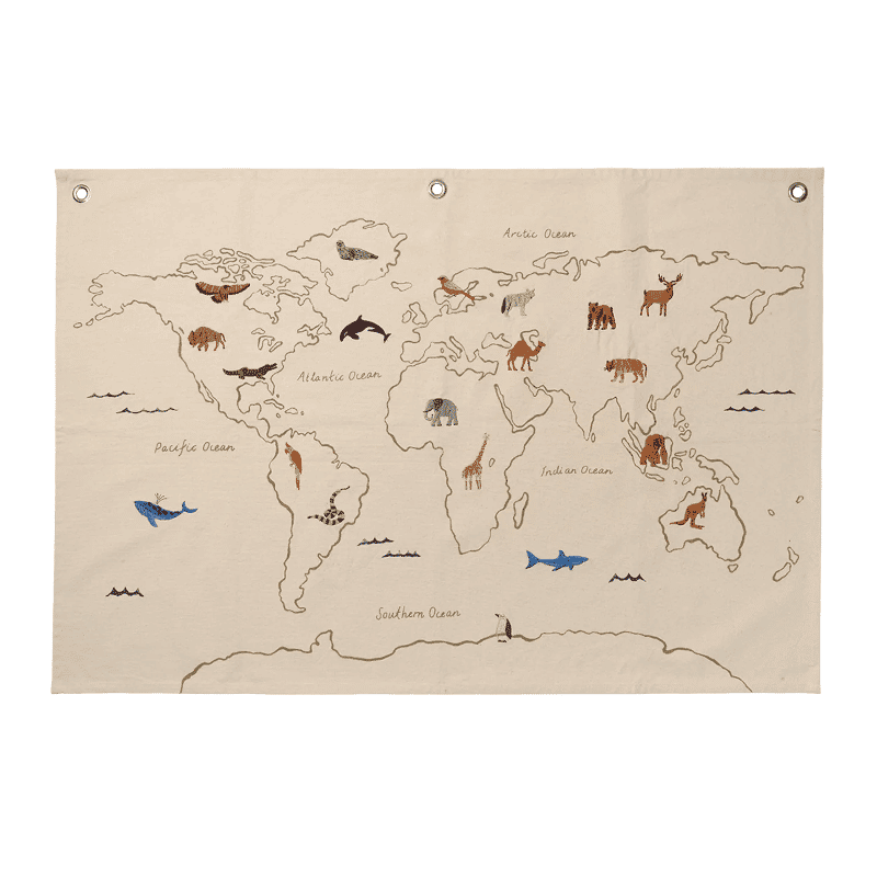 Wanddeko - World Map off-white von Ferm Living