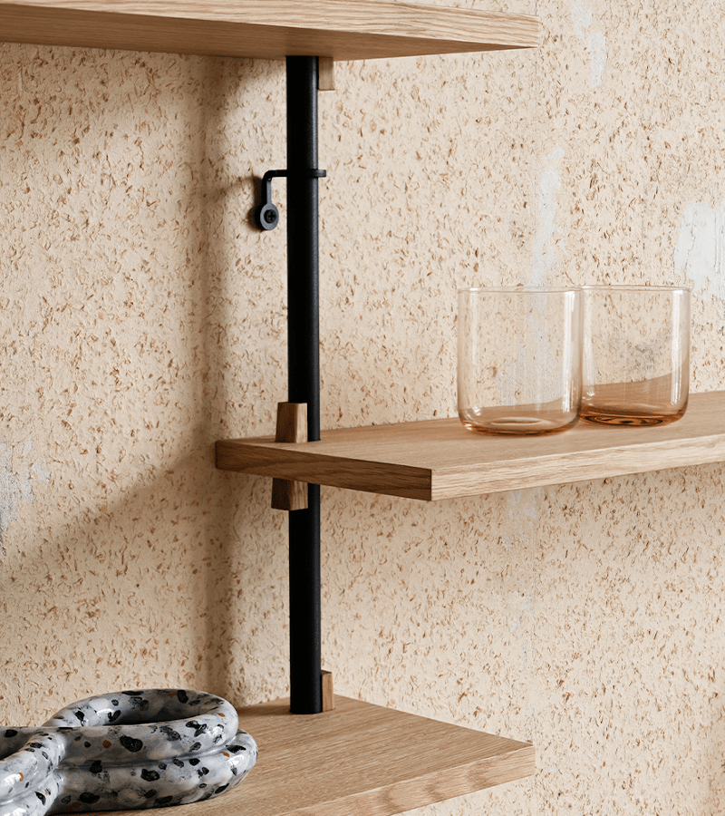 Wandregal - WS.230.1 schwarz/oak von Moebe