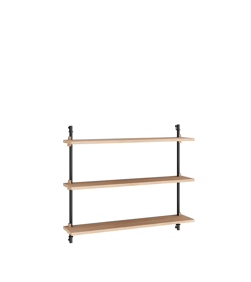 Wandregal - ws.65.1 schwarz/oak von Moebe