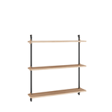 Wandregal - ws.85.1 schwarz/oak von Moebe