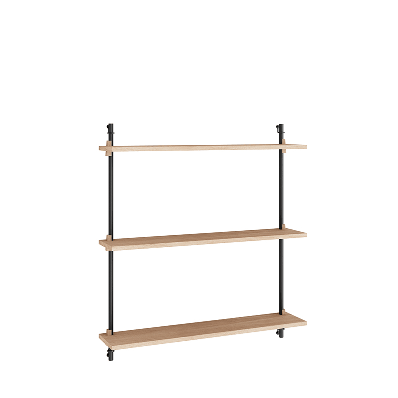 Wandregal - ws.85.1 schwarz/oak von Moebe