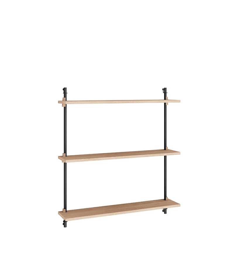 Wandregal - ws.85.1 schwarz/oak von Moebe