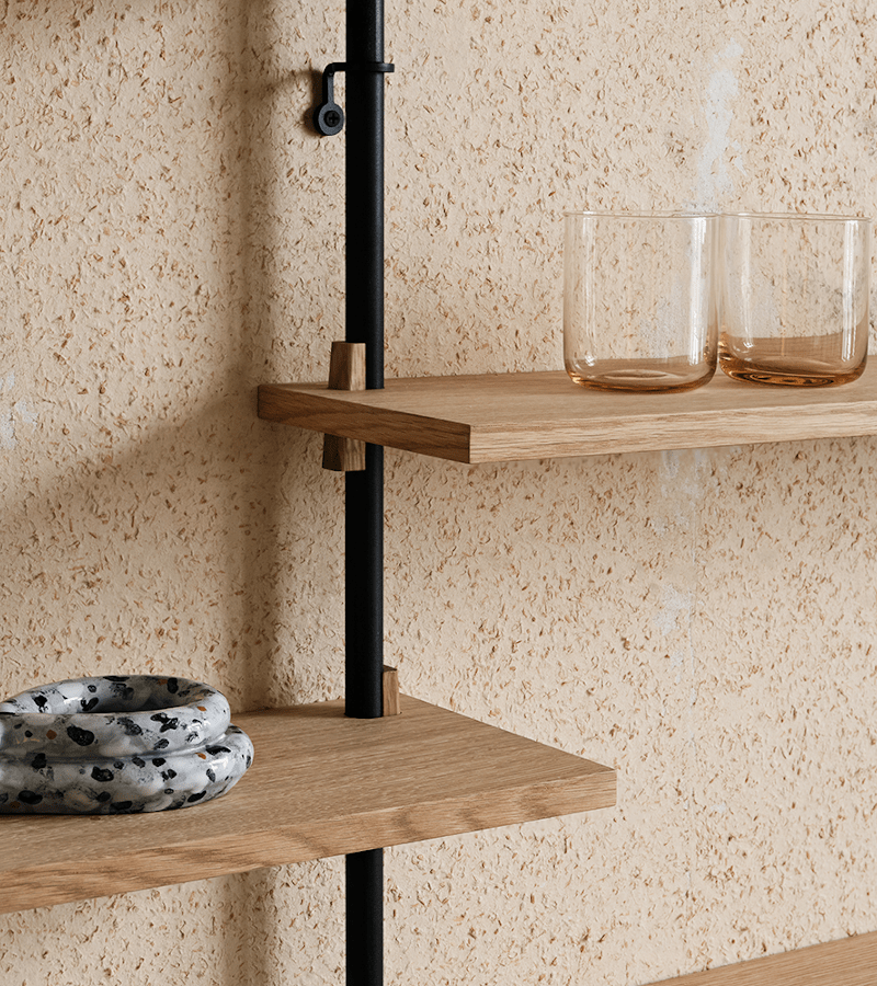 Wandregal - ws.85.1 schwarz/oak von Moebe