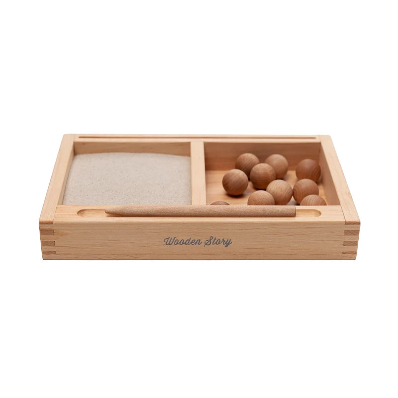 Wooden Story - Montessori Sandtablett/Kugeln Holz